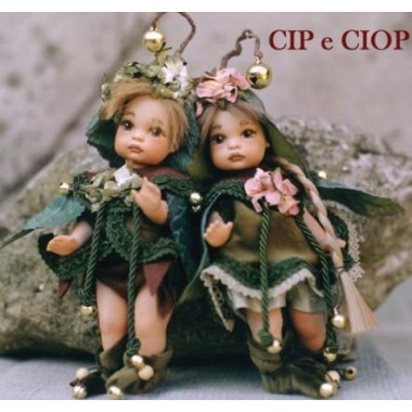 Elfe Kobold Cip und Ciop, Porzellanpuppe