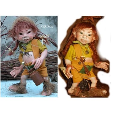 Elfe Kobold Kleie, Porzellanpuppe