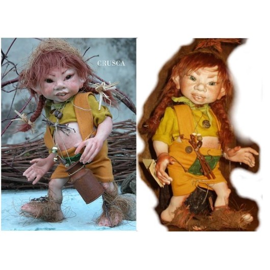 Elfe Kobold Kleie, Porzellanpuppe