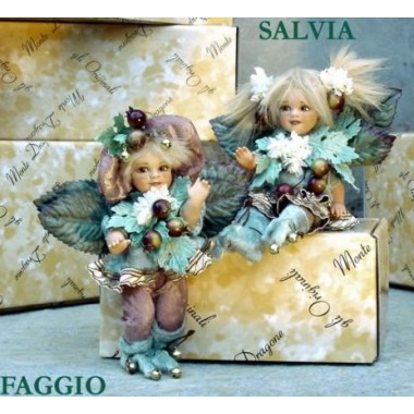 Elfen Feen Rotbuche und  Salbei, Porzellanpuppe