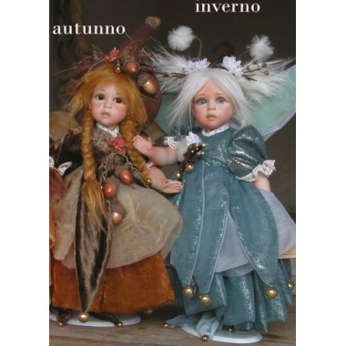 Porzellanpuppe, Elfen Feen Herbst - Winter