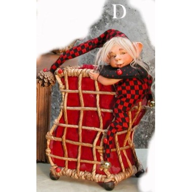 Gnom Porzellanpuppe mit Lampe