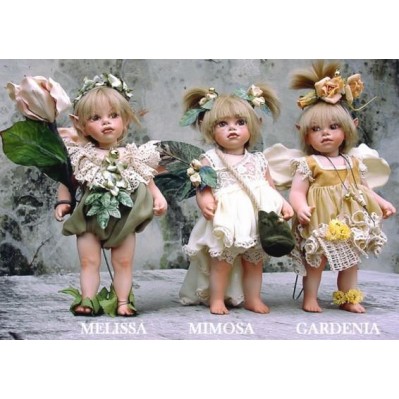 Elfen Melisse, Gardenie, Mimose, Porzellanpuppe
