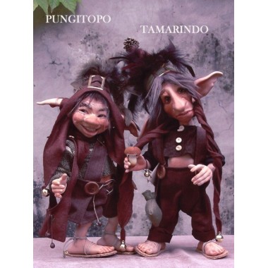 Gnomen Mäusedorn und Tamarindenbaum, Porzellanpuppe