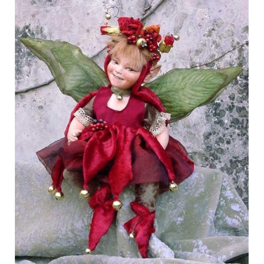 Elfe Fee Rosen Rot, Porzellanpuppe