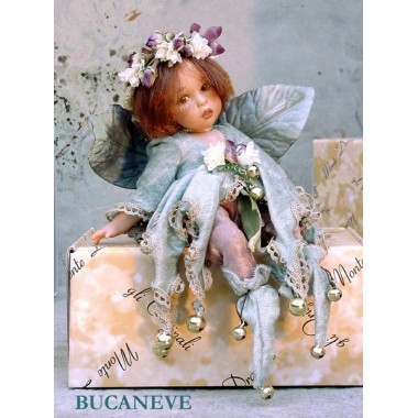 Porzellanpuppe - Elfe Fee Schneeglöckchen