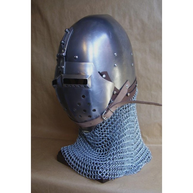 Klappvisier - Beckenhaube mit Visier - Schaukampfhelm