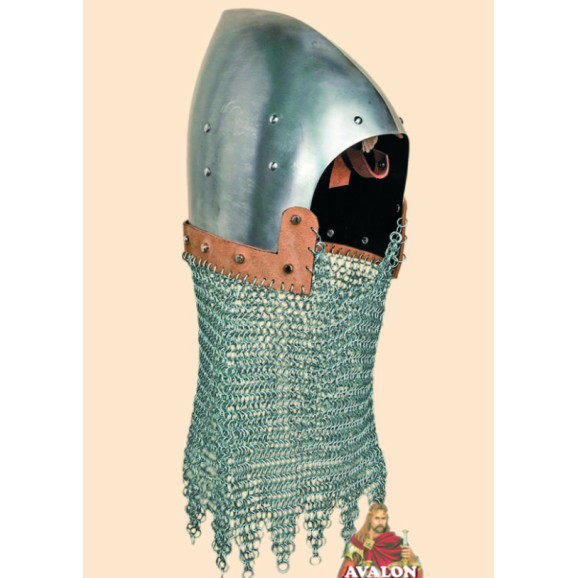 Beckenhaube mit Helmbrünne - Mittelalter Helm