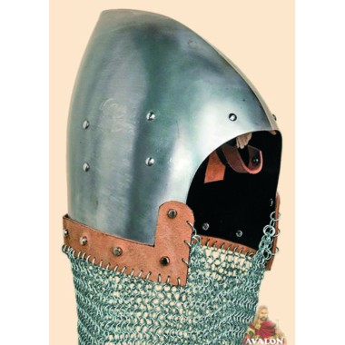 Beckenhaube mit Helmbrünne - Mittelalter Helm