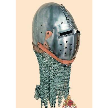 Klappvisier - Beckenhaube mit Visier - Schaukampfhelm