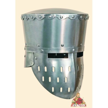 Topfhelm Mittelalter Kampf 