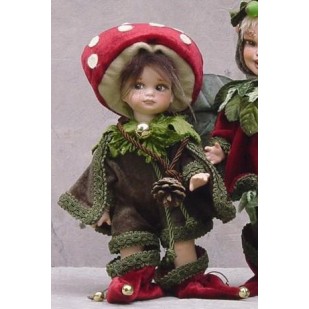 Elfe Kobold Pilz, Porzellanpuppe