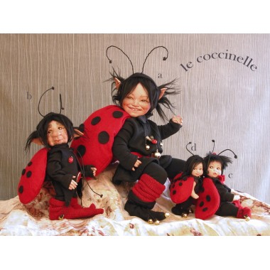 Porzellanpuppe - Elfe Fee Marienkäfer