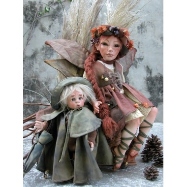 Elfe Fee Granatapfel, Porzellanpuppe