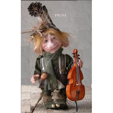 Elfe Kobold Tannenzapfen - Porzellanpuppe