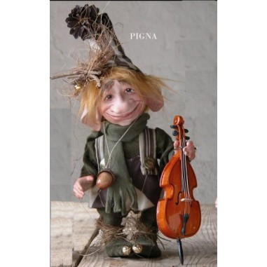 Elfe Kobold Tannenzapfen - Porzellanpuppe