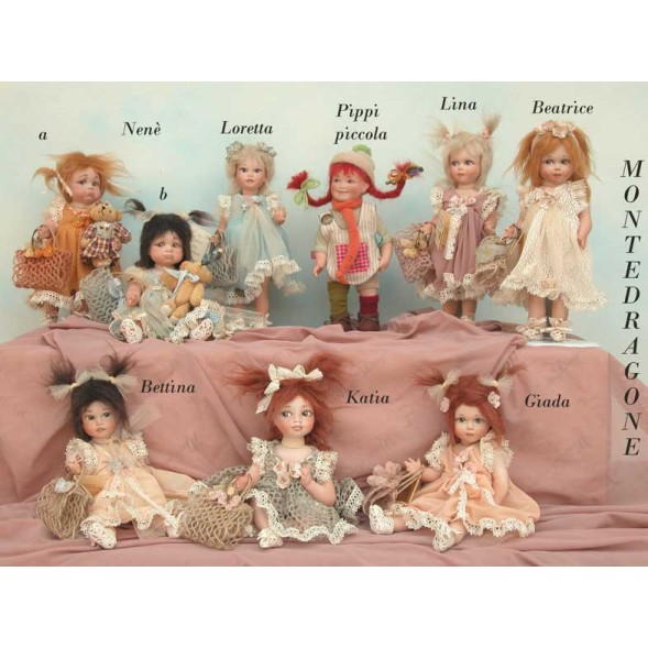 Porzellanpuppen, künstlerpuppen: Nene, Loretta, Pippi, Lina