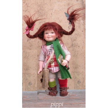 Porzellanpuppe Pippi Langstrumpf
