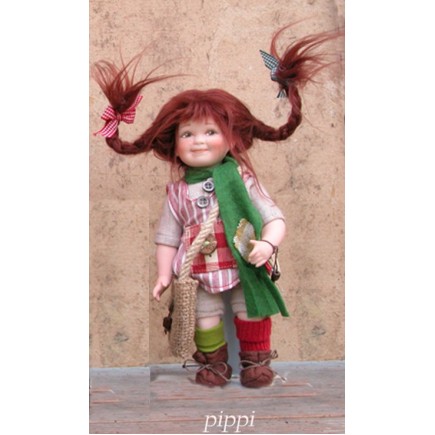 Porzellanpuppe Pippi Langstrumpf