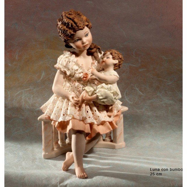 Porzellanfigur - Porzellan Figur - Skulptur Frau mit Kind