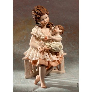 Porzellanfigur - Porzellan Figur - Skulptur Frau mit Kind