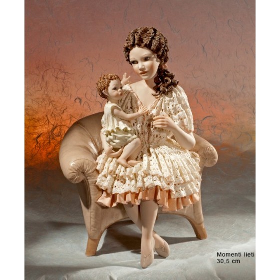 Porzellan Figur - Skulptur Porzellanfigur - Frau mit Kind