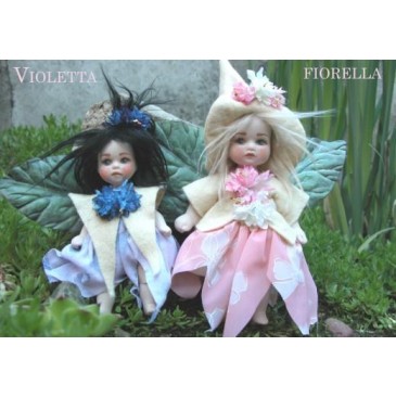 Elfen Feen Violetta - Fiorella, Porzellanpuppe