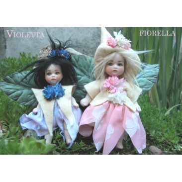 Elfen Feen Violetta - Fiorella, Porzellanpuppe