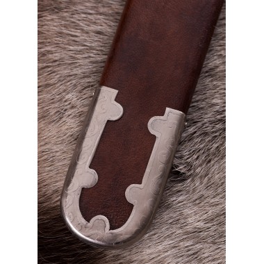 Skandinavisches Vendelzeit-Schwert mit verzinntem Messingheft, Damastklinge